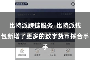 比特派跨链服务  比特派钱包新增了更多的数字货币撑合手