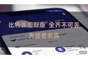 比特派国际版 全齐不可丢失或者表露