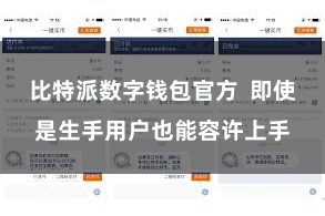 比特派数字钱包官方  即使是生手用户也能容许上手